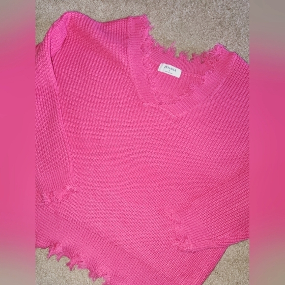 Pink Waffle Knit Sweater - Picture 1 of 11
